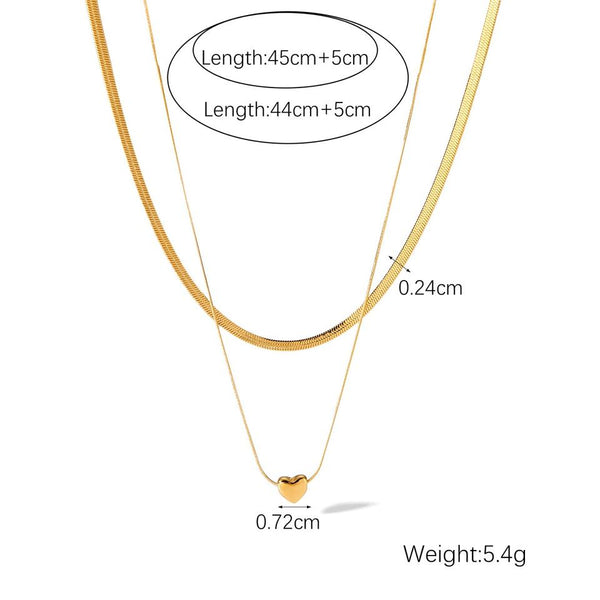 Elegance Heart Pearl Herringbone Necklace™