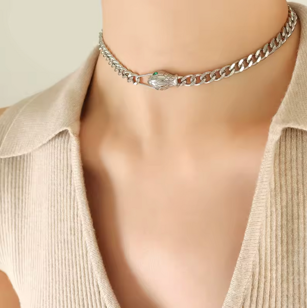 Stainless Steel Snake Chain Necklace Bracelet Set