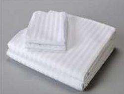 WHITE SATIN STRIPE COTTON BEDSHEET POLYESTER