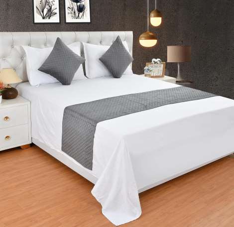 BED RUNNER VELVET QUILTED BEDSPREAD